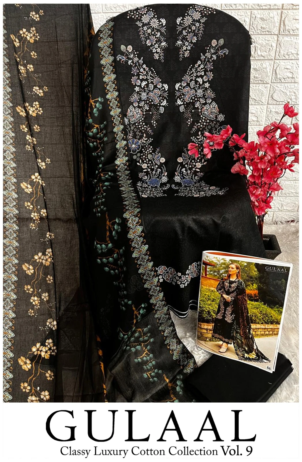 Gulaal Classy Luxury Cotton Collection Vol 9 Pure Cotton Wholesale Pakistani Salwar Suit Catalog — Wholesale Salwar Suits, MPA wholesale from Surat — view 4